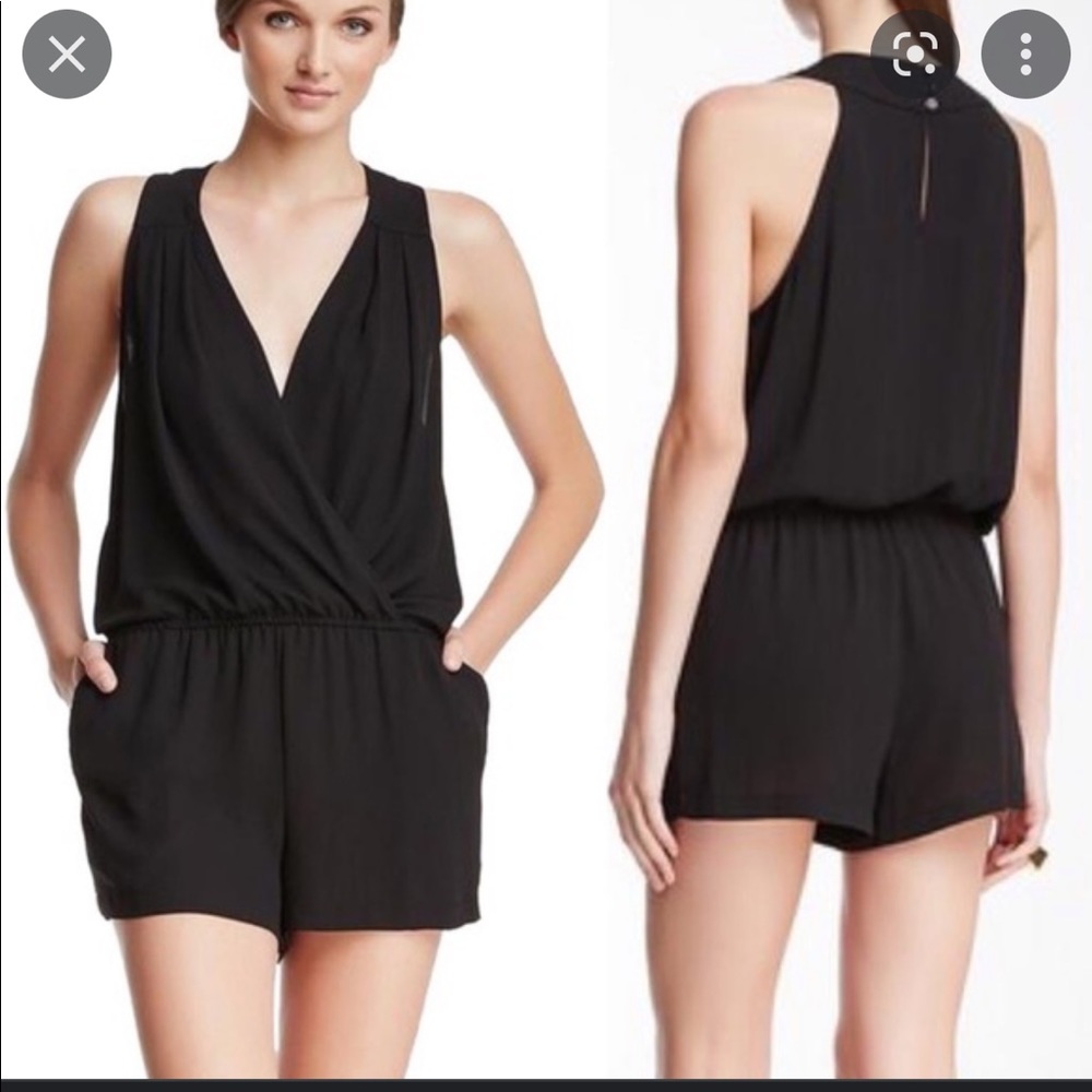 BCBGMAXAZRIA Thalia Romper in Black Combo NWOT